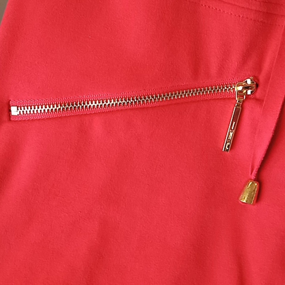 I.N.C Red Sleeveless Dress with Lace-Up Detail And Front Zipper Pockets. NWT. - Picture 7 of 13